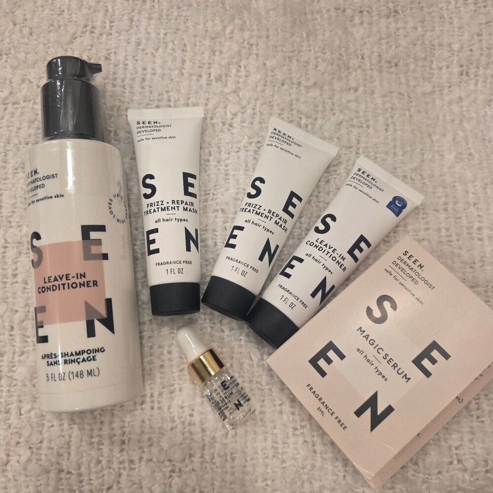 Large SEEN 5 Piece Set Hair Care Leave-In Conditioner & Treatment Mask Set